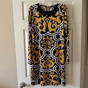 Inc International Concepts Embellished Neckline Dress